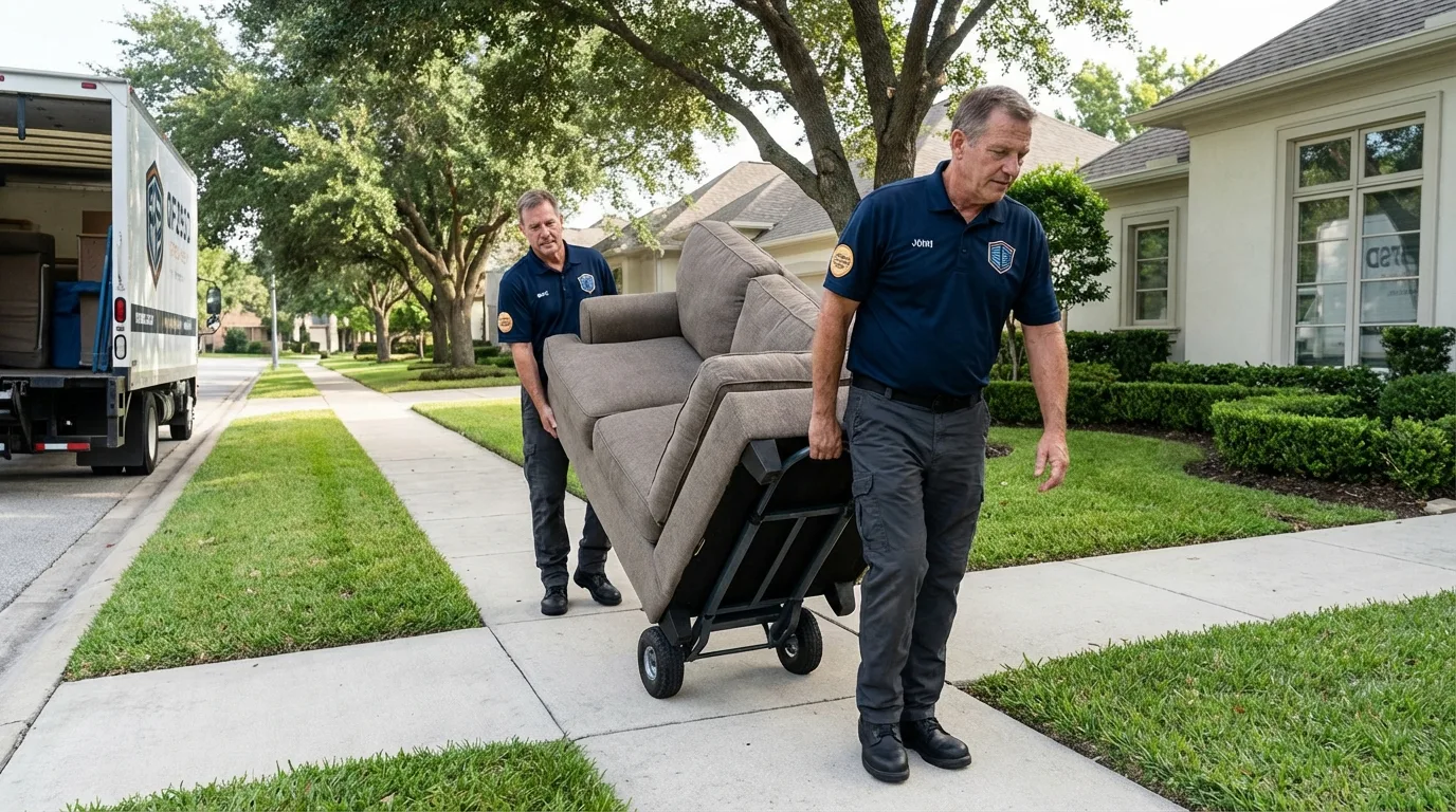 Local residential moving crew loading furniture in Greenwich, NY